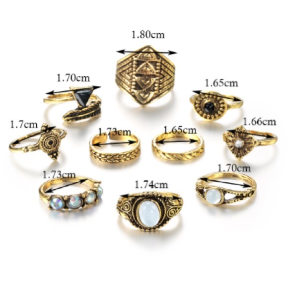 🎉HOST PICK🎉 10 Pc Gold Boho Stackable Ring Set - Picture 3 of 3